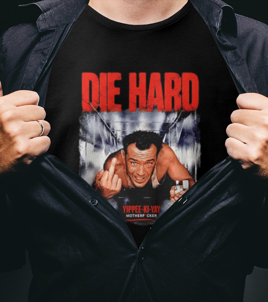 Die Hard 1988 Bruce Willis Yippee Ki Yay Motherfucker Iconic Action Movie Scene T-Shirt