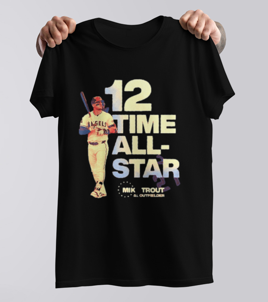 Mike Trout 12 Time All Star Los Angeles Angels MLB Baseball T-Shirt