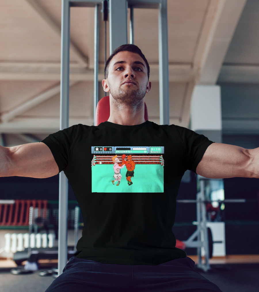 Punch Out NES Classic Mike Tyson Boxing Scene Retro 8 Bit Video Game T-Shirt