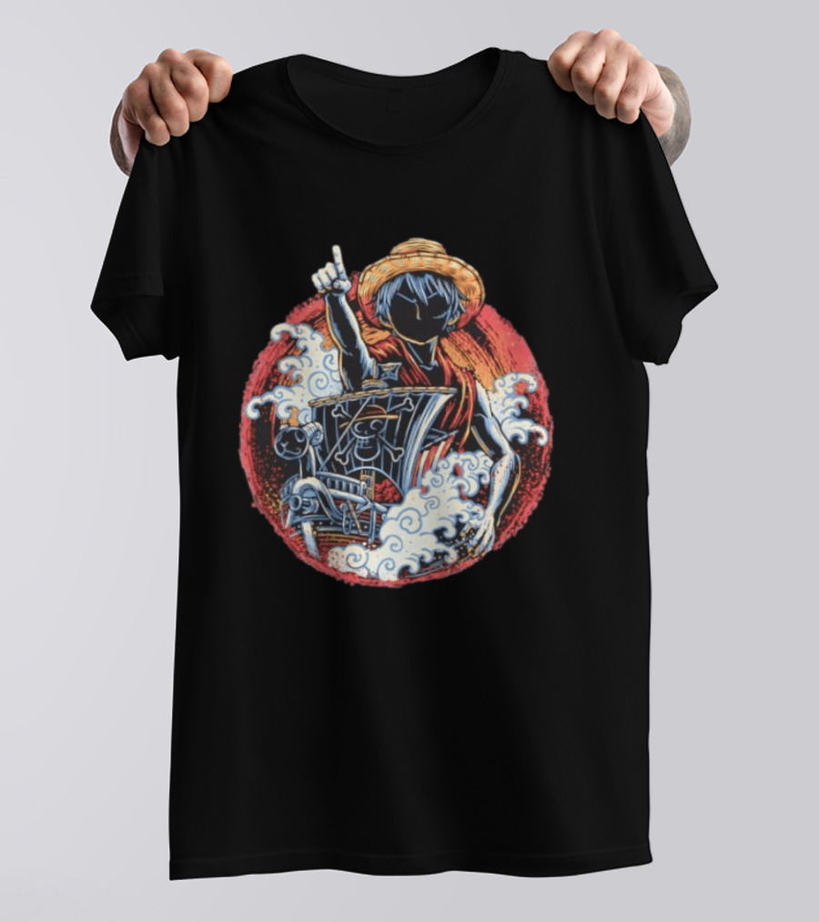 Monkey D Luffy Going Merry One Piece Anime Characters Pirate Ship Adventure T-Shirt