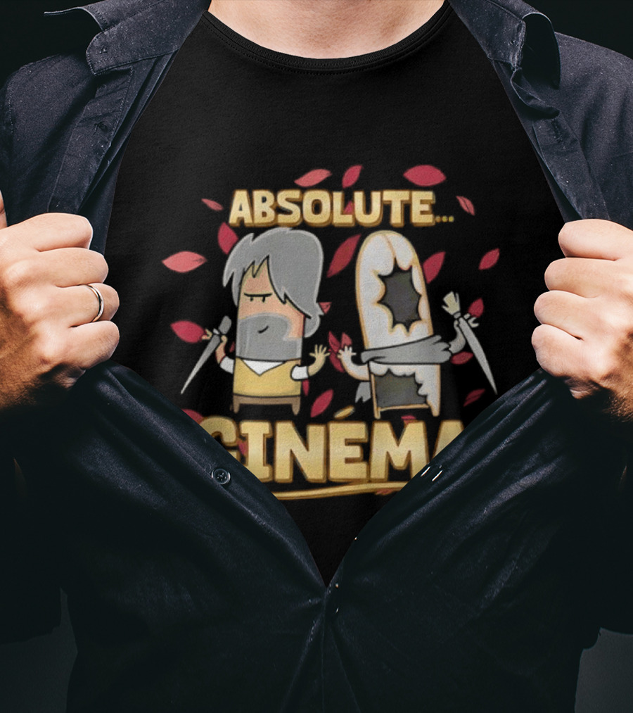 Guillaume Broche Carbot Animation Absolute Cinema Leaves And Characters T-Shirt
