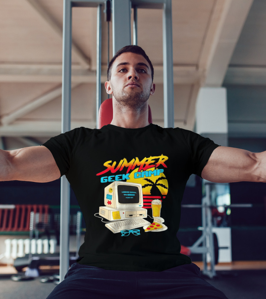 Summer Geek Camp Eat Sleep Code Repeat Loading Computer Pizza Beer T-Shirt