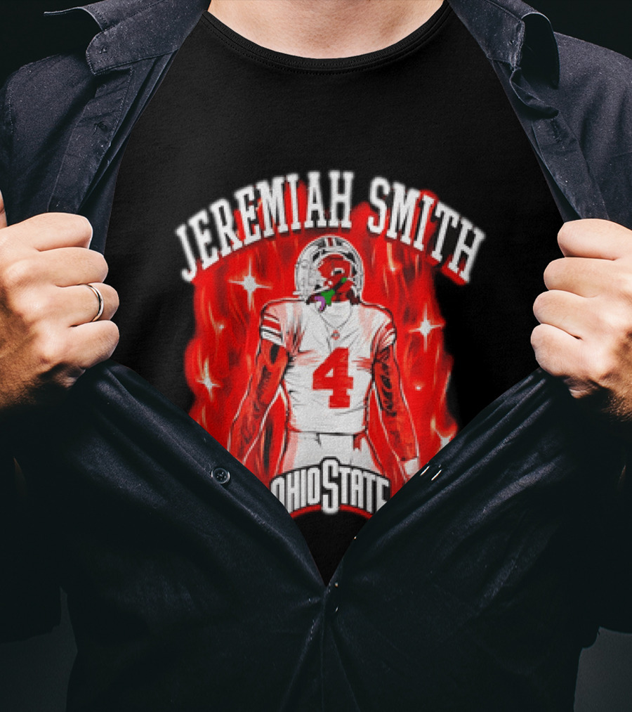 Jeremiah Smith Ohio State Buckeyes Number 4 Football Player T-Shirt
