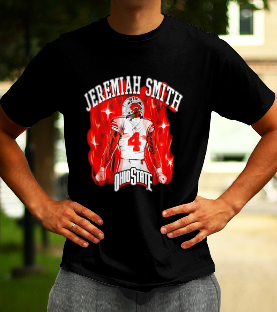 Jeremiah Smith Ohio State Buckeyes Number 4 Football Player T-Shirt