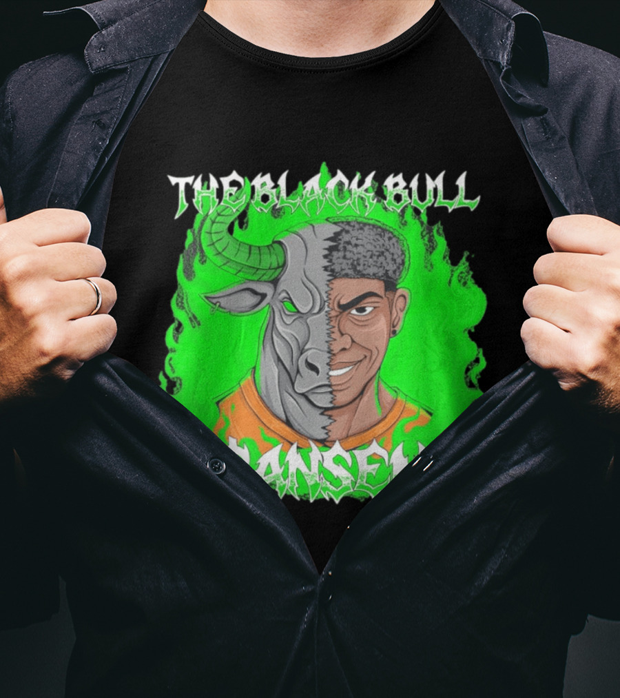 The Black Bull Sansem Half Man Half Bull Green Fire Fusion T-Shirt