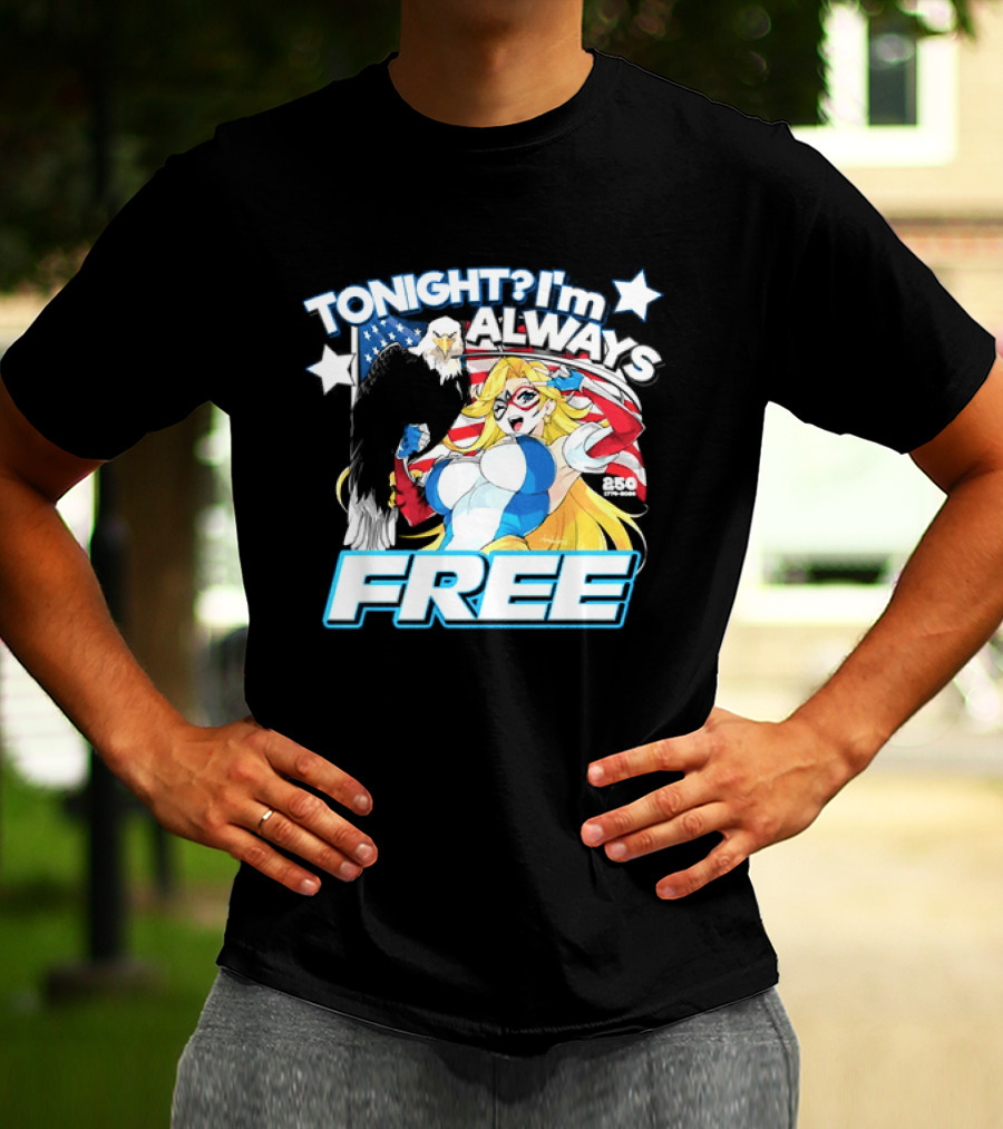 TONIGHT I'm Always Free America's 250th Anniversary 1776 2026 USA Flag Heroine T-Shirt