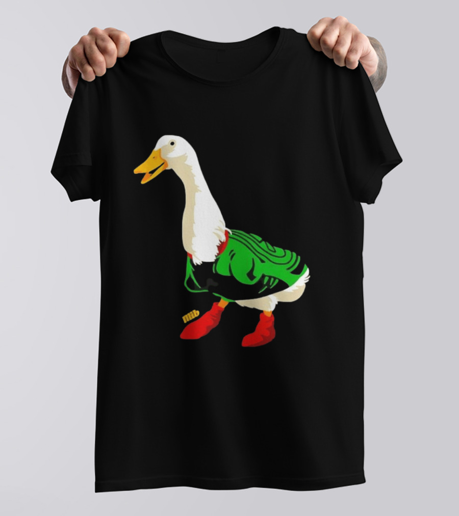 Y Si Si Duck Funny Quirky Cartoon Character In Bright Outfit T-Shirt