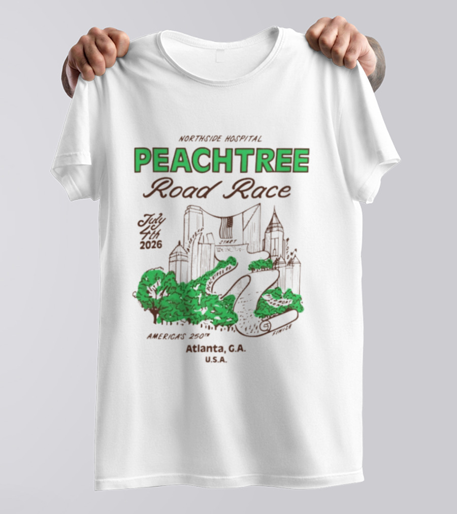 2026 Atlanta Peachtree Road Race MARTA Atlanta G.A. U.S.A. T-Shirt