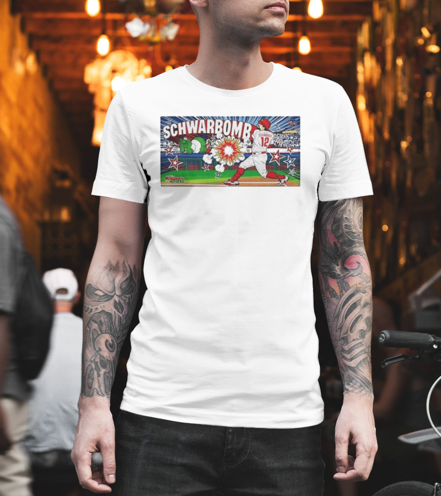 Schwarbomb Kyle Schwarber 12 Phillies MLB Phillie Phanatic Explosion Comic T-Shirt