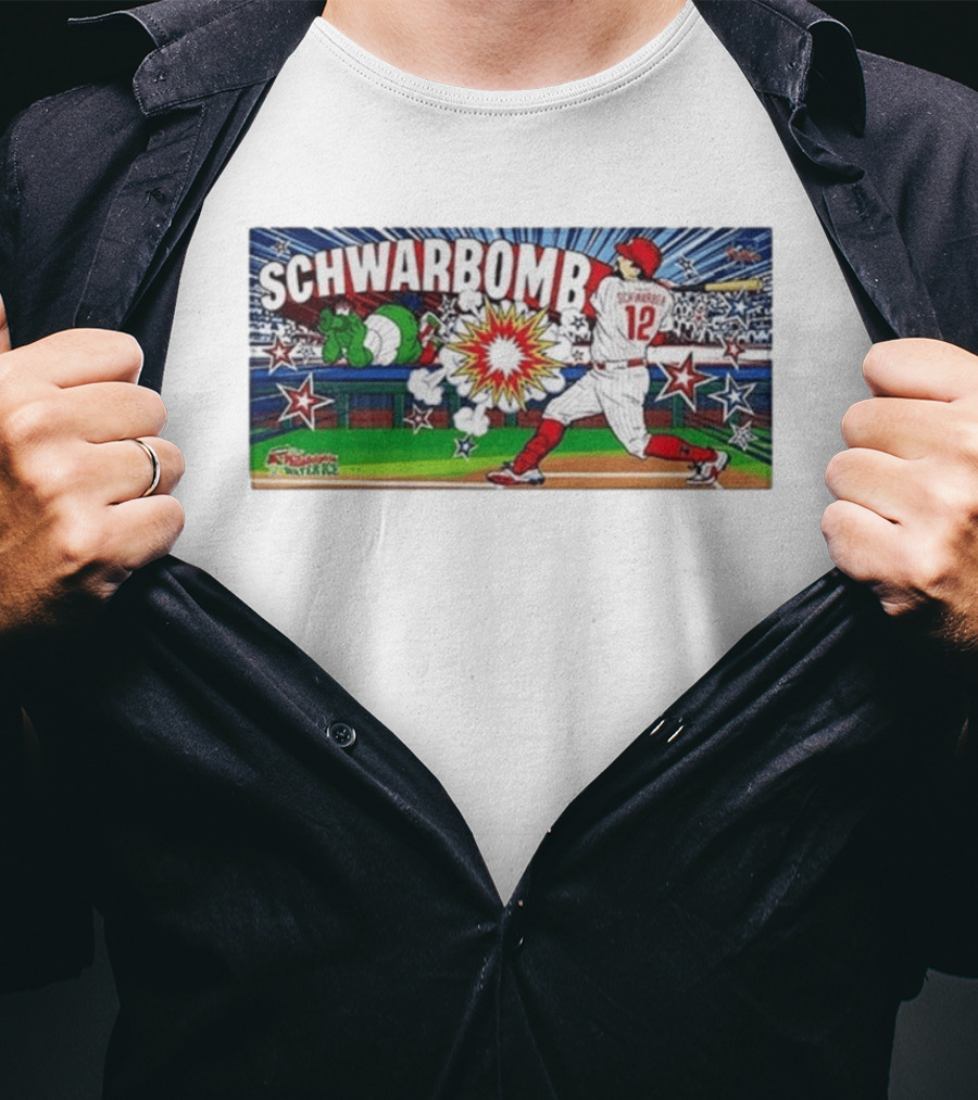 Schwarbomb Kyle Schwarber 12 Phillies MLB Phillie Phanatic Explosion Comic T-Shirt