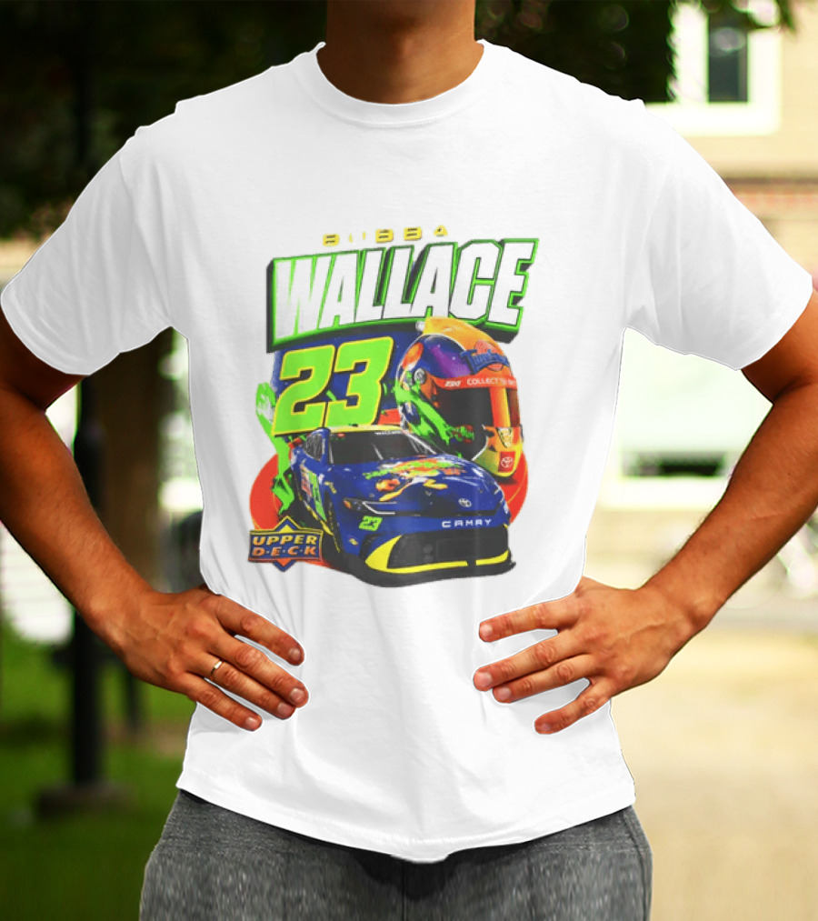 Bubba Wallace 23XI Racing Upper Deck Collectibles NASCAR Camry Helmet T-Shirt