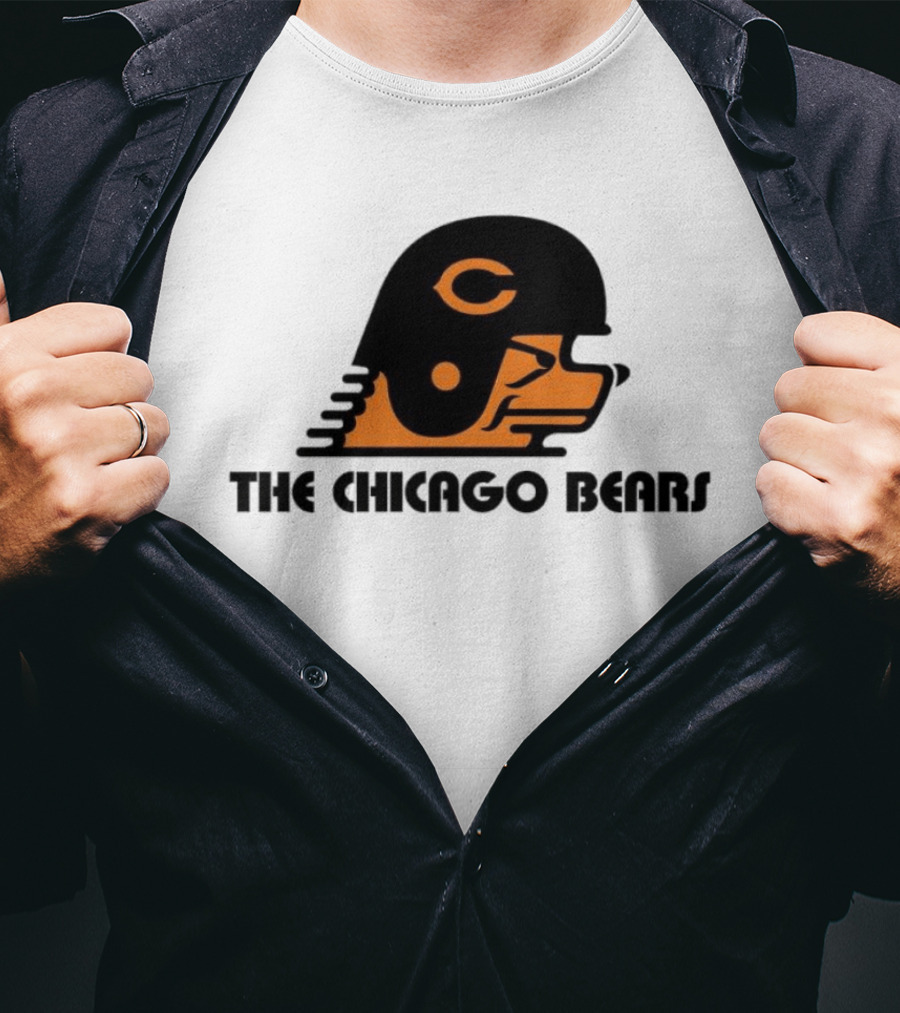The Chicago Bears Helmet Logo And Balaclava T-Shirt