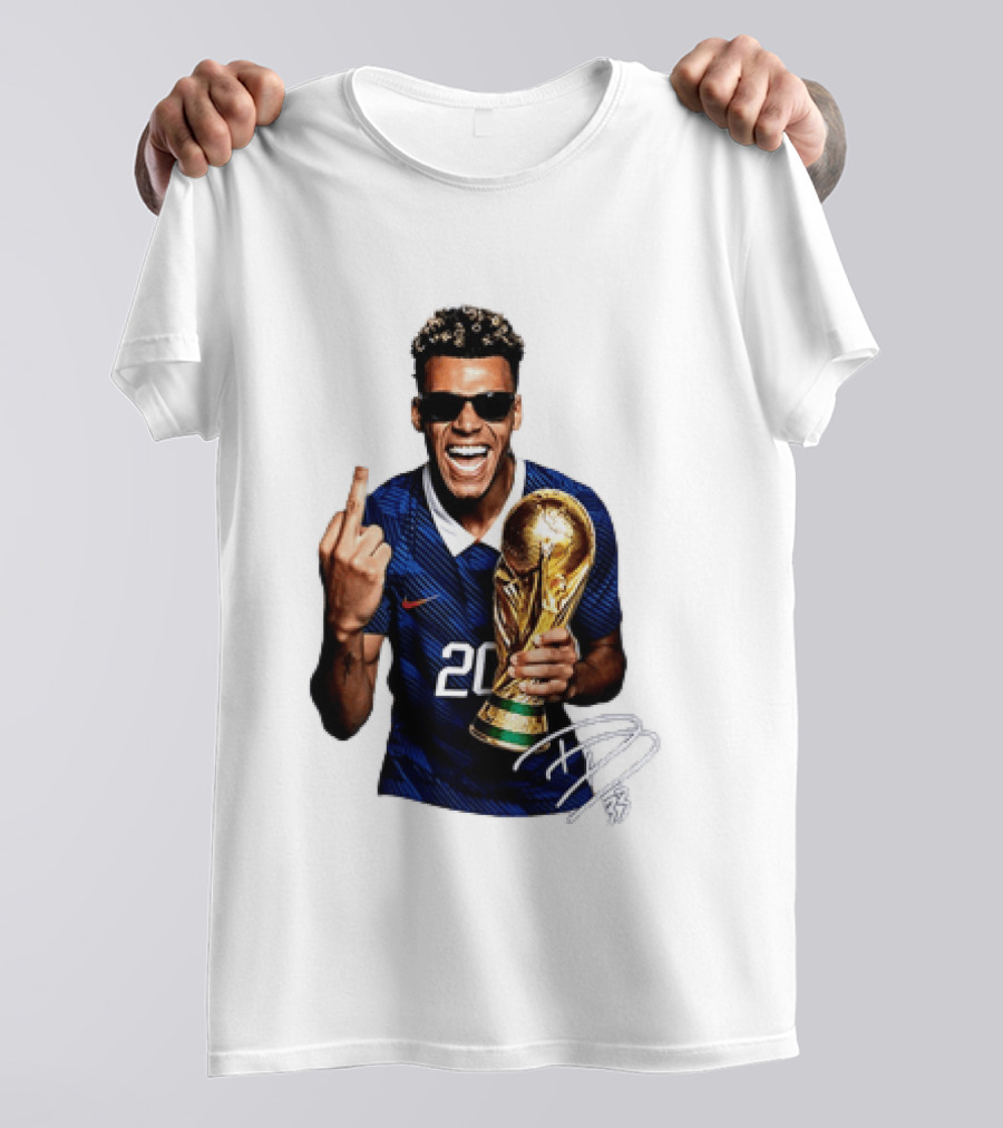 Desire Doue France National Team 20 Trophy Celebration Gesture T-Shirt