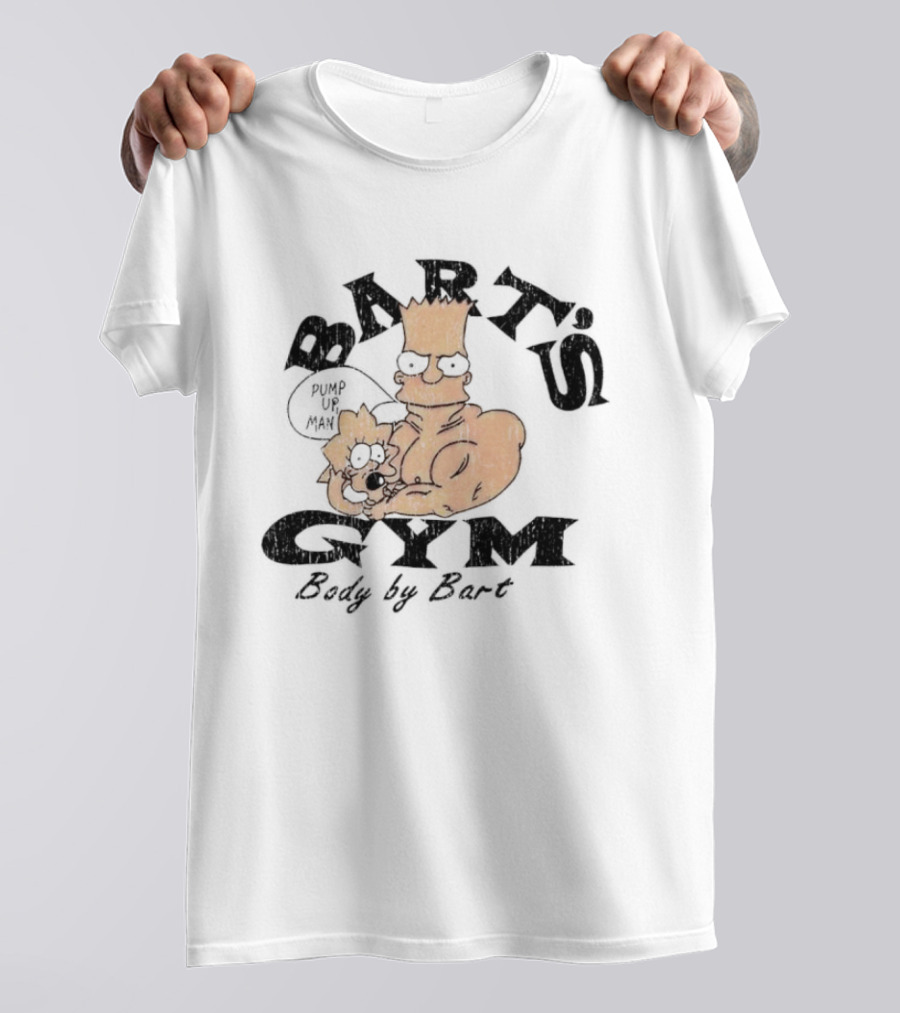 BART'S GYM Body By Bart Cartoon Characters T-Shirt