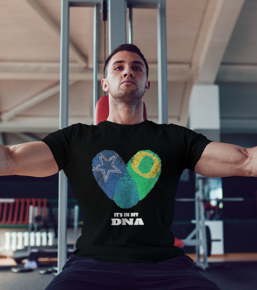 It's In My DNA Dallas Cowboys Oregon Ducks Heart Fingerprint T-Shirt