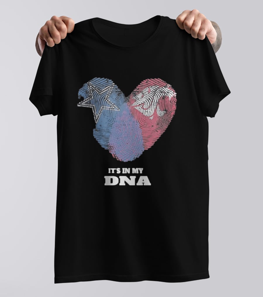 Cowboys Texas Tech Red Raiders It's In My DNA Fingerprint Heart T-Shirt