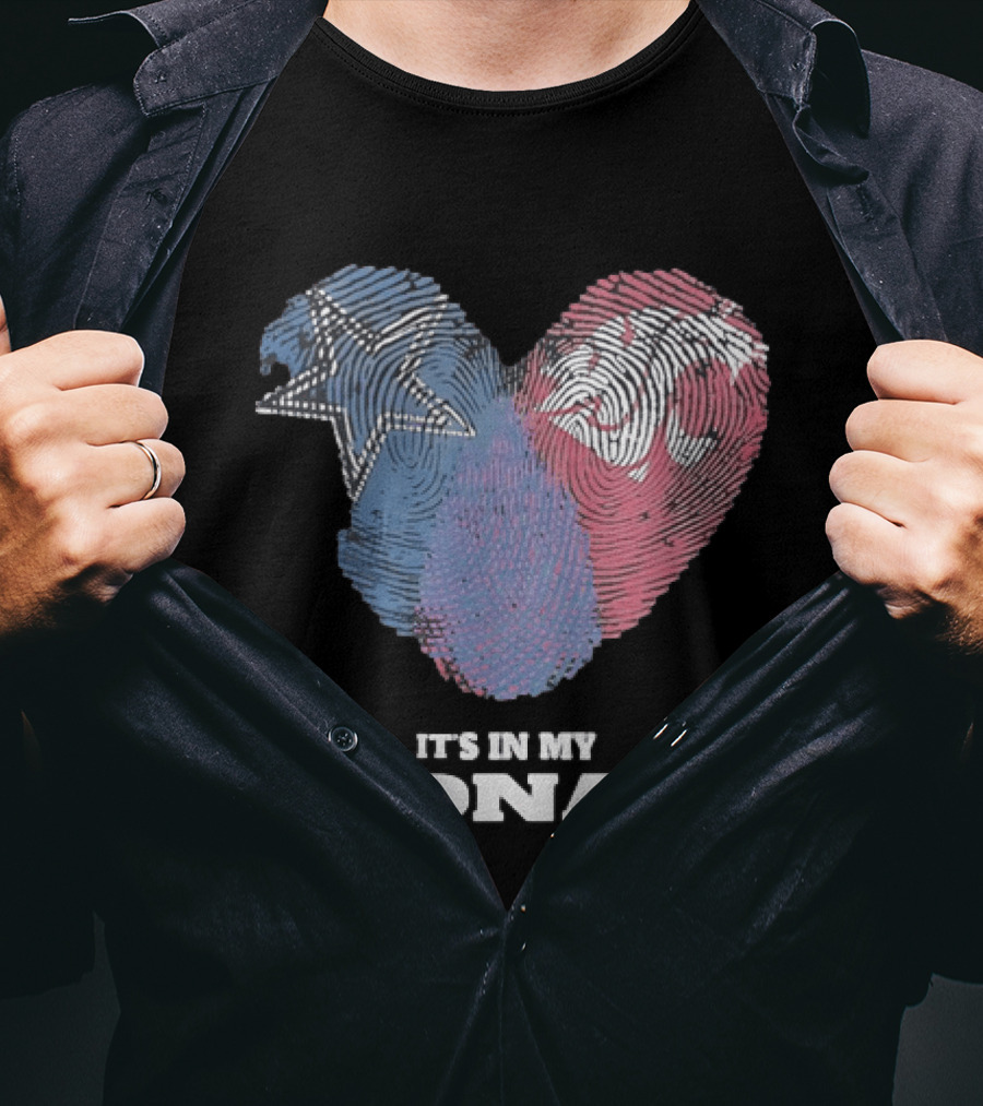 Cowboys Texas Tech Red Raiders It's In My DNA Fingerprint Heart T-Shirt