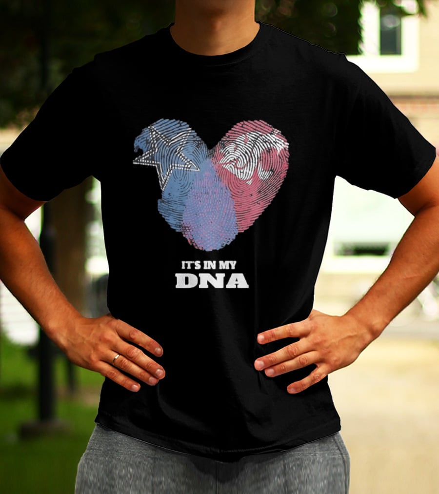 Cowboys Texas Tech Red Raiders It's In My DNA Fingerprint Heart T-Shirt
