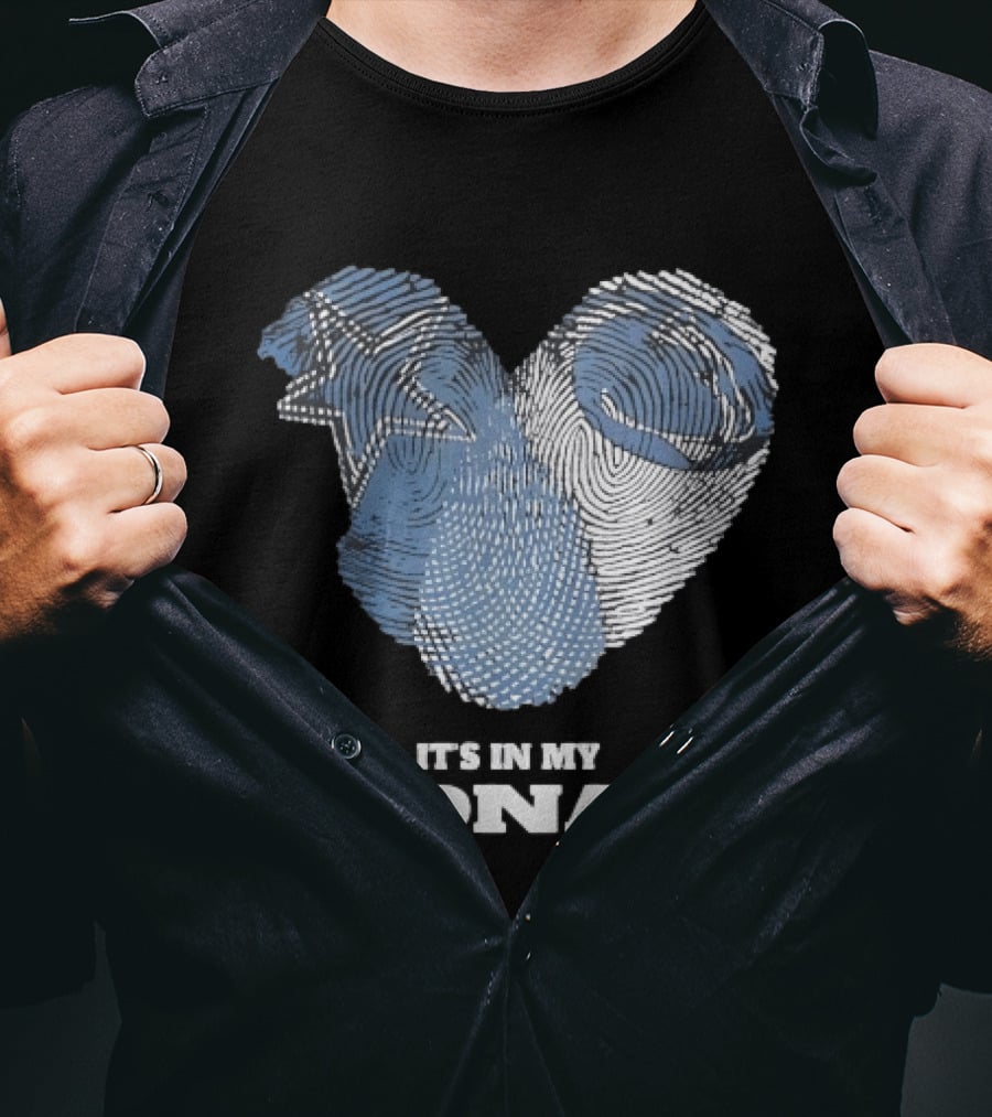Dallas Cowboys Heart It's In My DNA Football Team Fan Pride T-Shirt