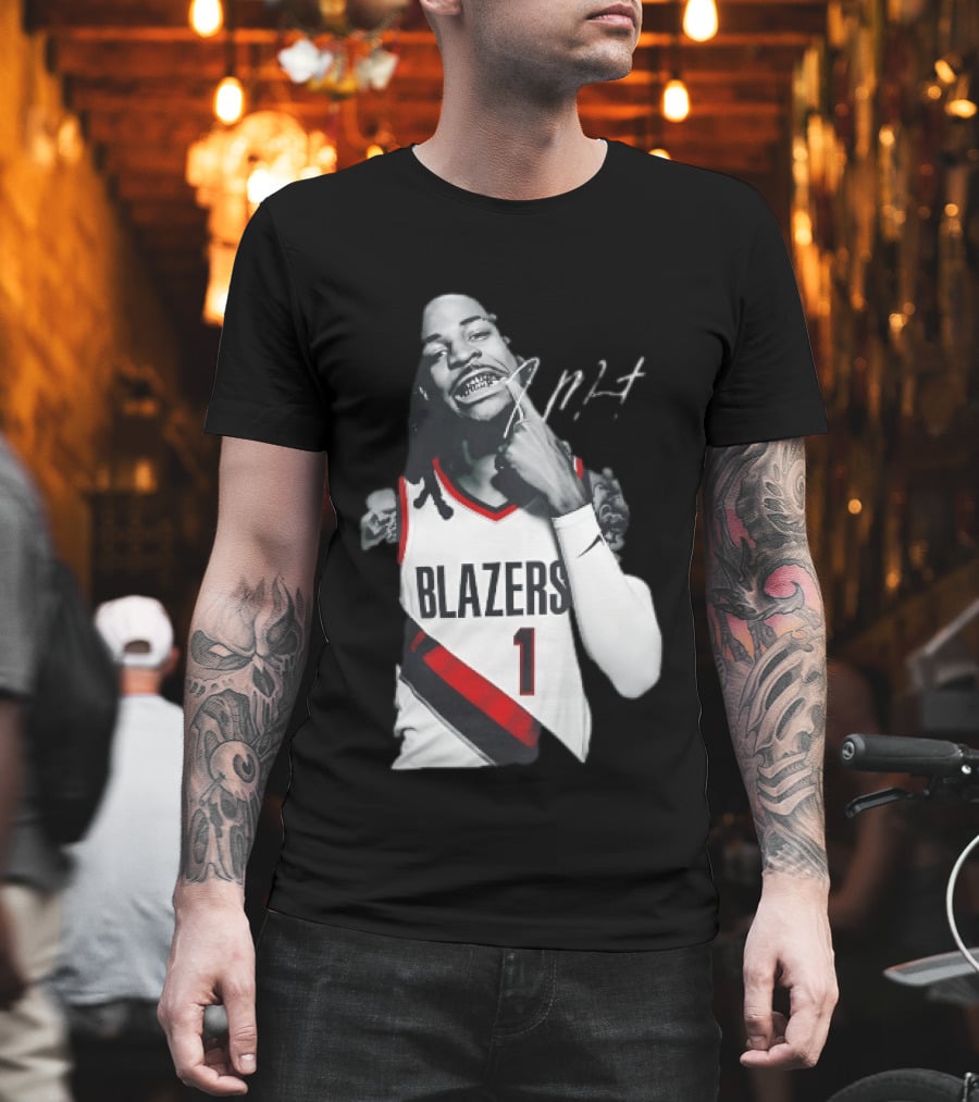 J MT Player Grills Number 1 Blazers T-Shirt