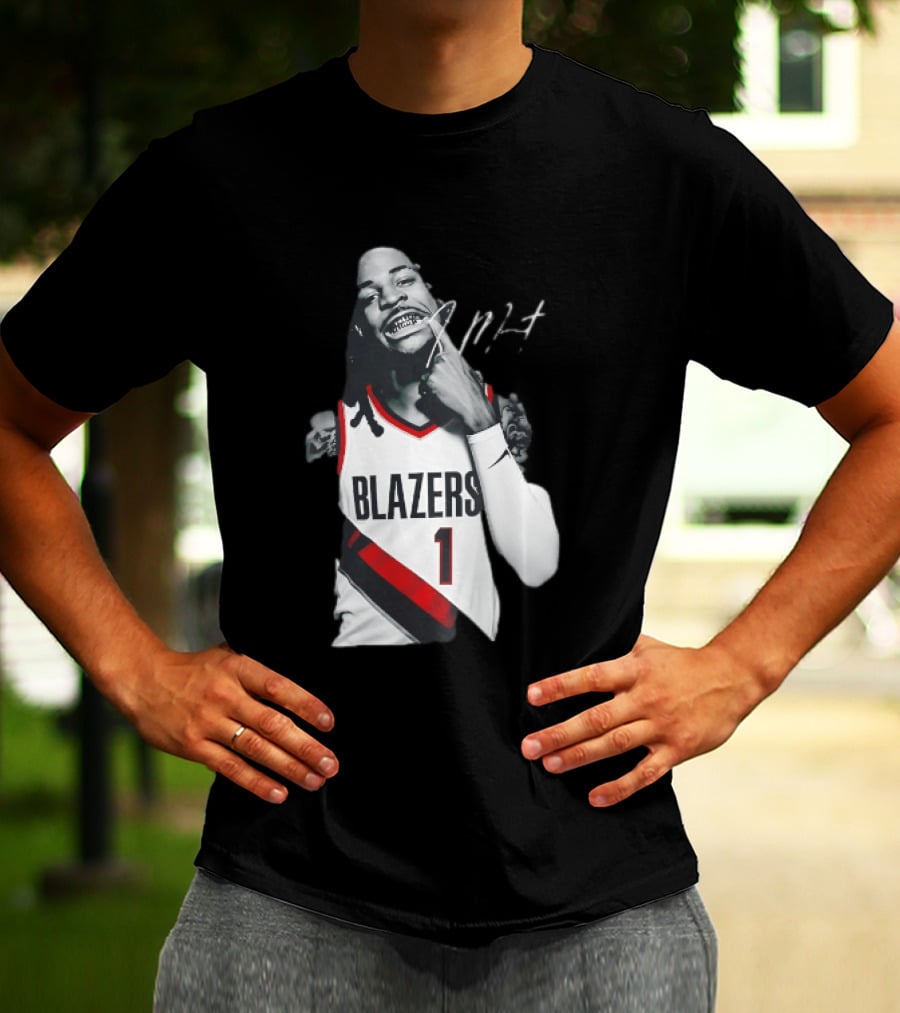 J MT Player Grills Number 1 Blazers T-Shirt