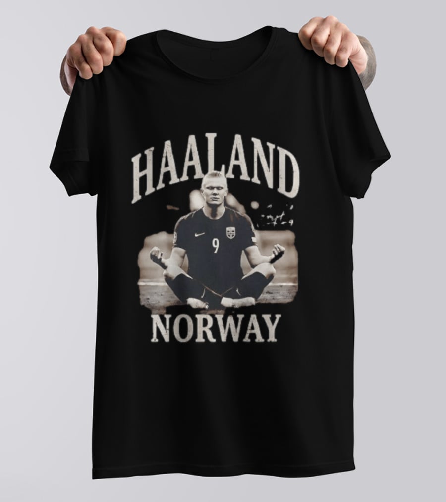 Haaland Meditating Norway Soccer Number 9 T-Shirt