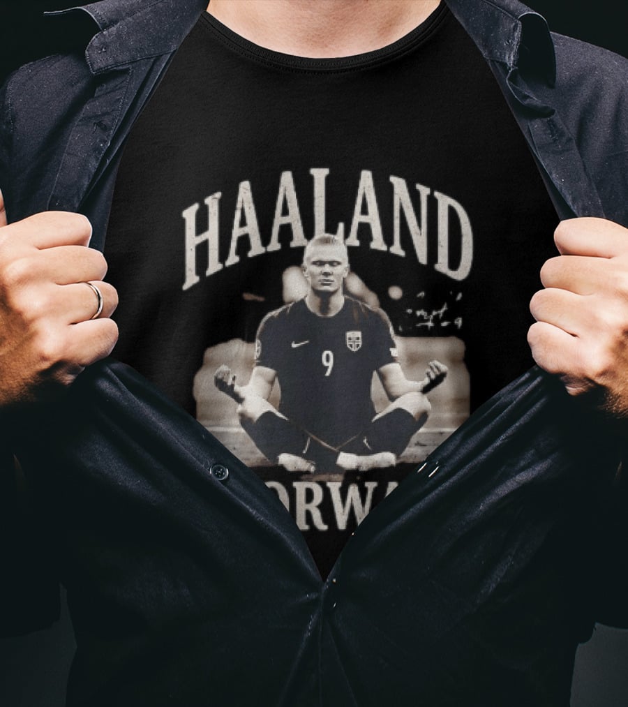 Haaland Meditating Norway Soccer Number 9 T-Shirt