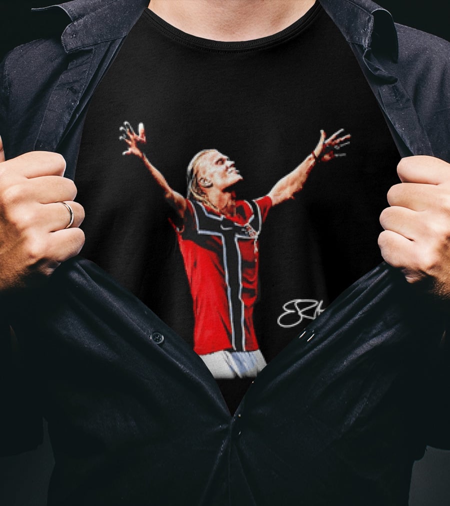 Erling Haaland Norway National Team SRH Autograph Celebration T-Shirt