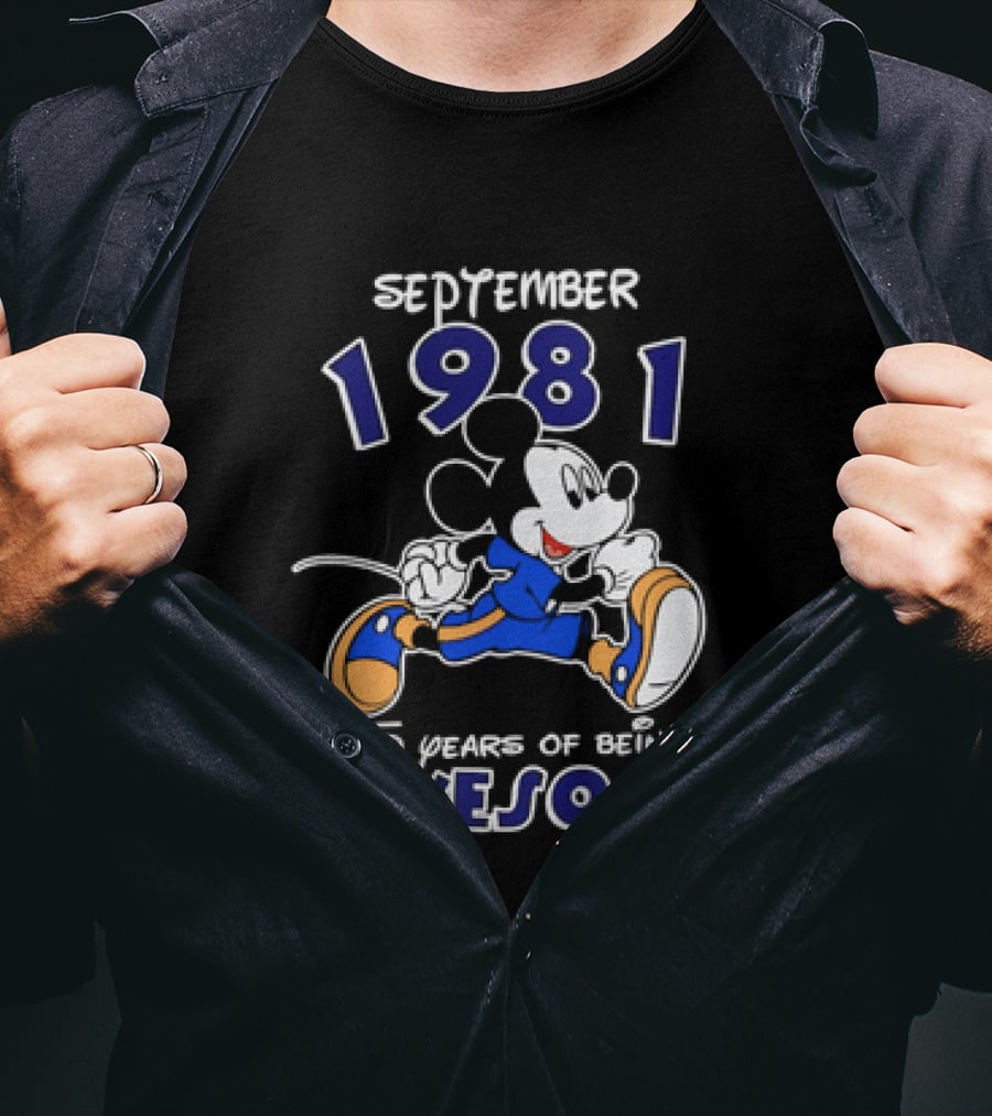 September 1981 Mickey Mouse 1981 45 Years Of Being Awesome T-Shirt