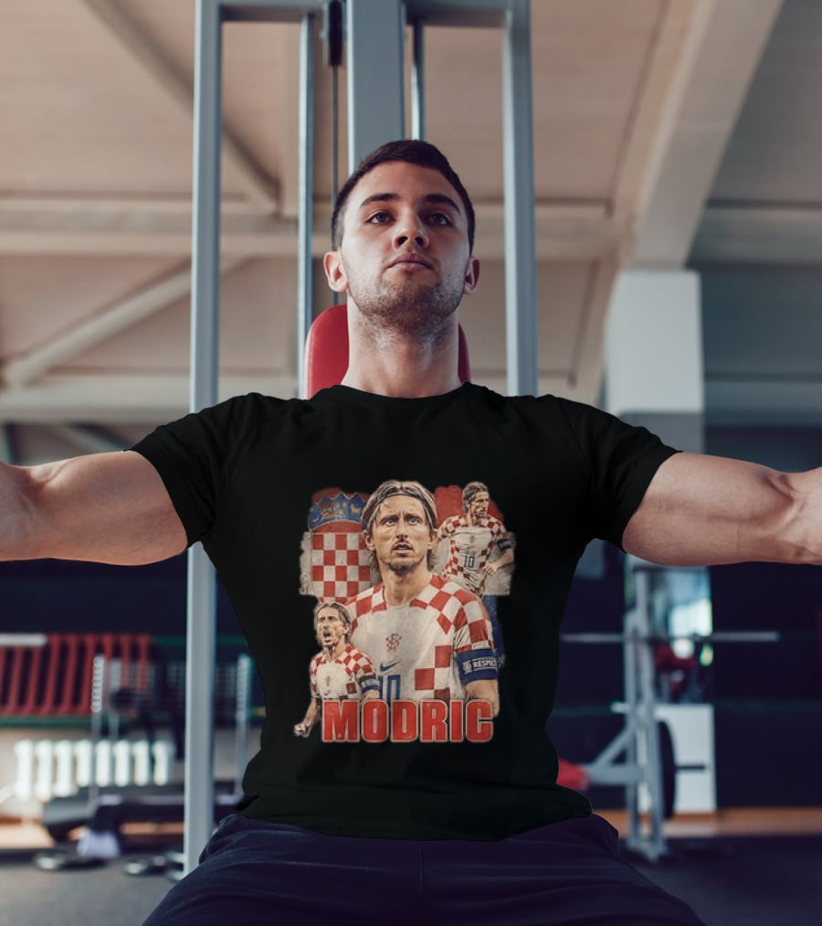 Luka Modric Croatia National Team Footballer With Croatian Flag And Number 10 T-Shirt