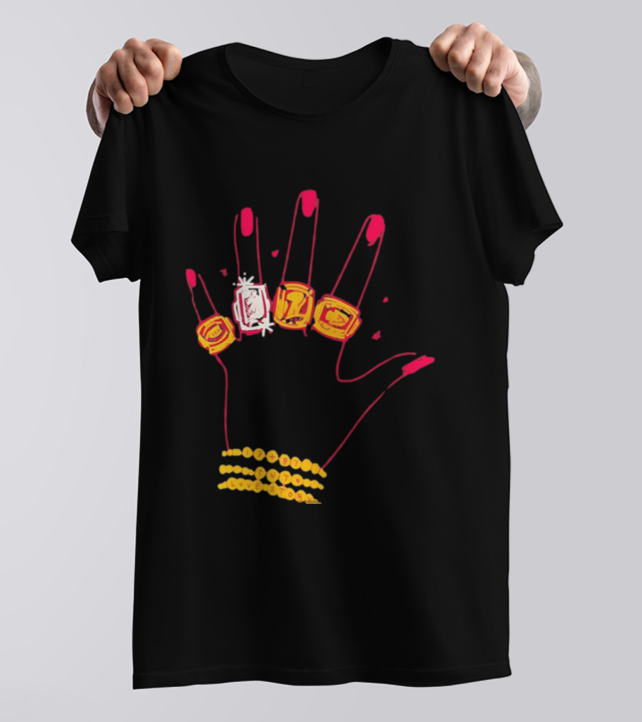 Hand Wearing Rings Bracelets 13 + 87 TNT Love Story T-Shirt