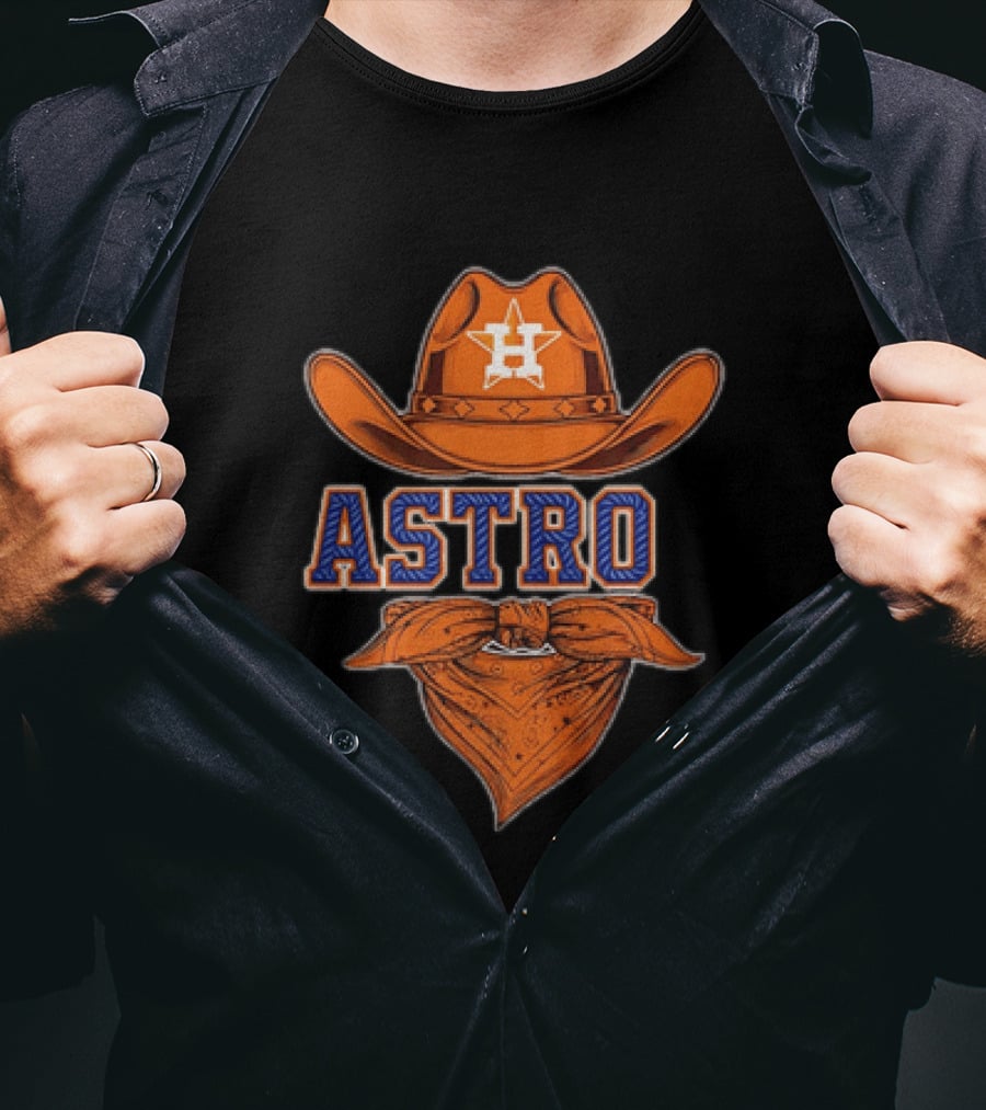 Houston Astros Cowboy Hat Bandana T-Shirt