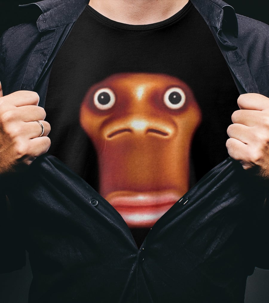 Stop Looking At Me Face Staring Meme Brown Expression T-Shirt