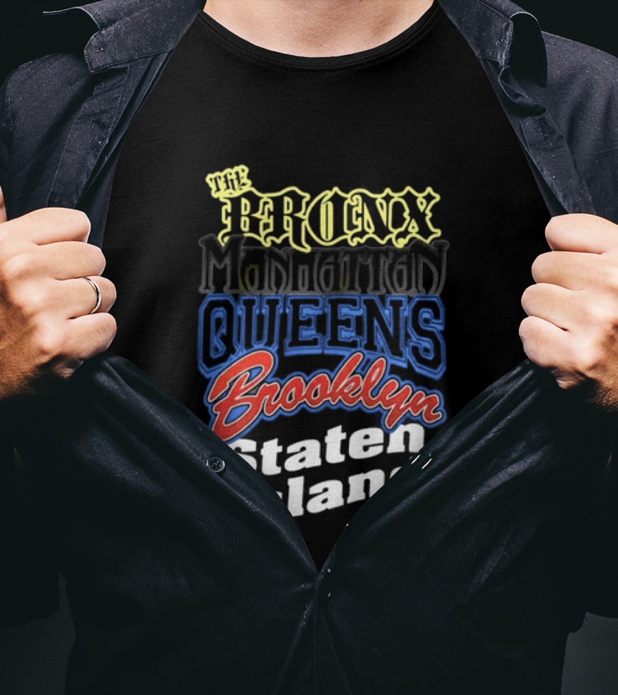 The Bronx Manhattan Queens Brooklyn Staten Island New York City Boroughs T-Shirt