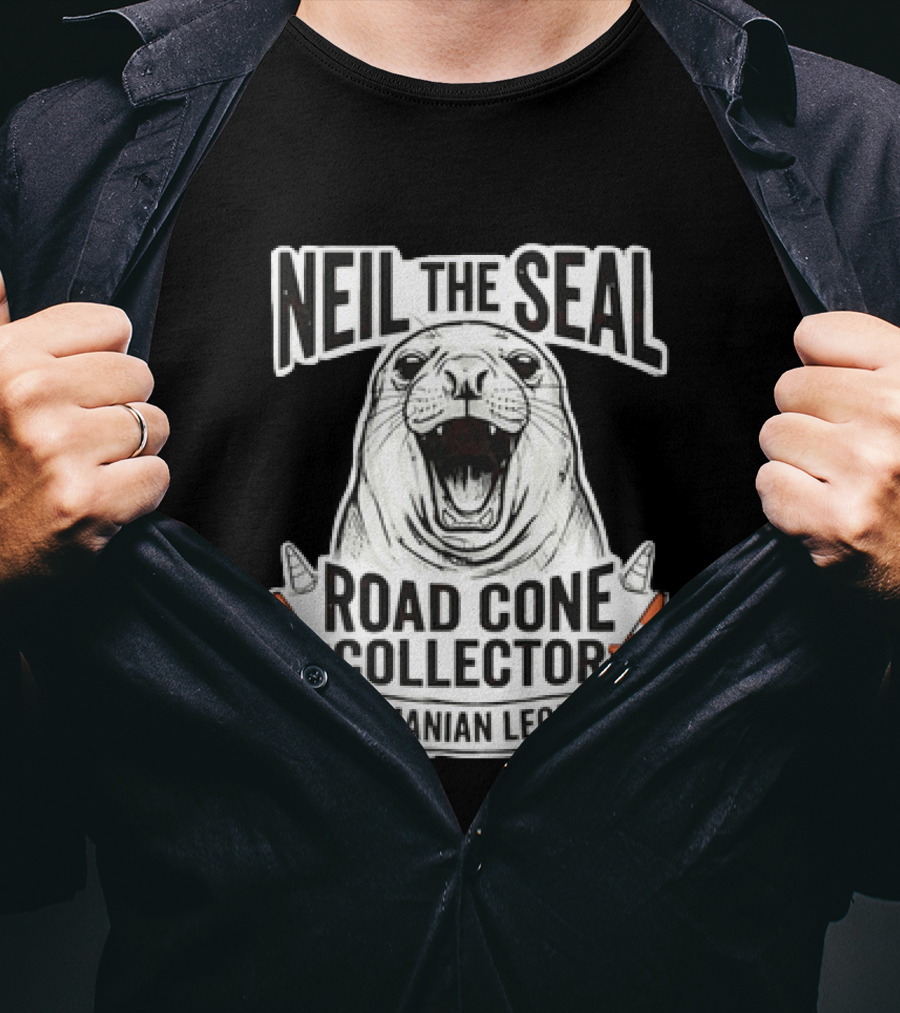 Neil The Seal Road Cone Collector Tasmanian Legend T-Shirt
