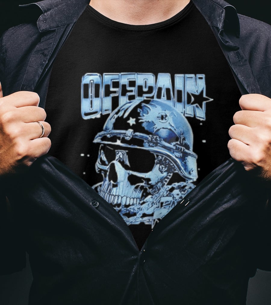 Offpain Riches Skull Helmet Military Style Star T-Shirt