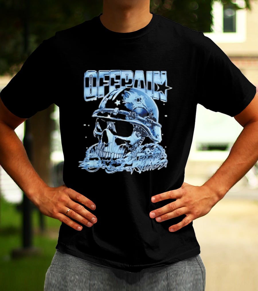Offpain Riches Skull Helmet Military Style Star T-Shirt