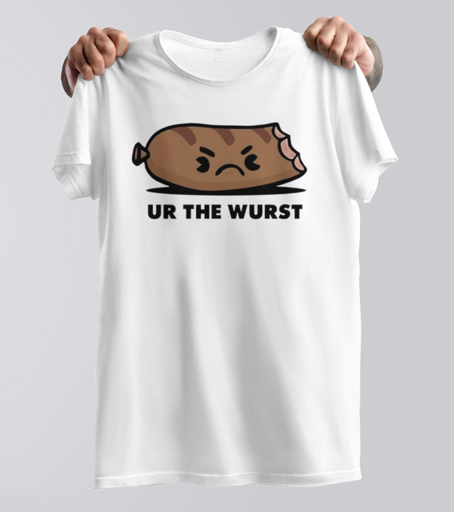 Angry Sausage Ur The Wurst Pun Humor T-Shirt
