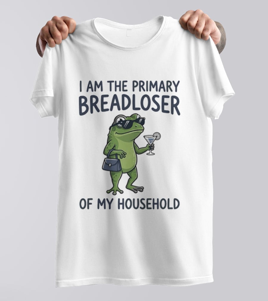 I Am The Primary Breadloser Frog Drinking Cocktail With Handbag And Shades T-Shirt