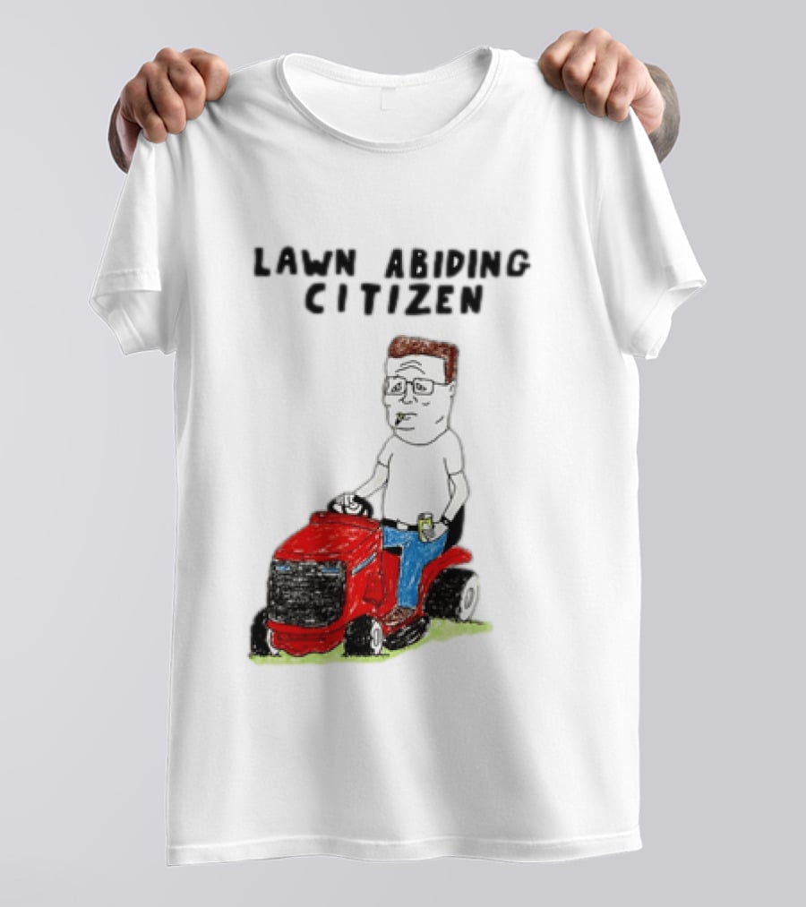 Lawn Abiding Citizen Hank Hill Cartoon Riding Mower Image T-Shirt