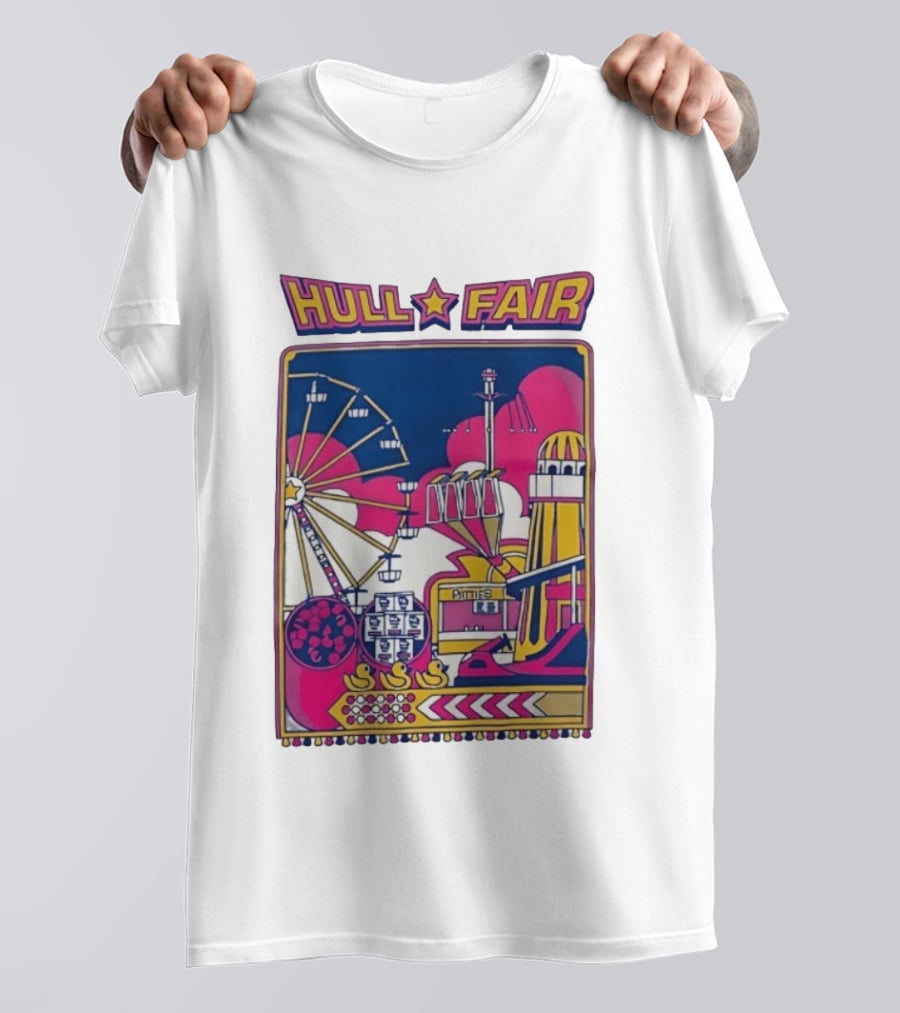 Hull Fair Ferris Wheel Carnival Rides And Helter Skelter T-Shirt