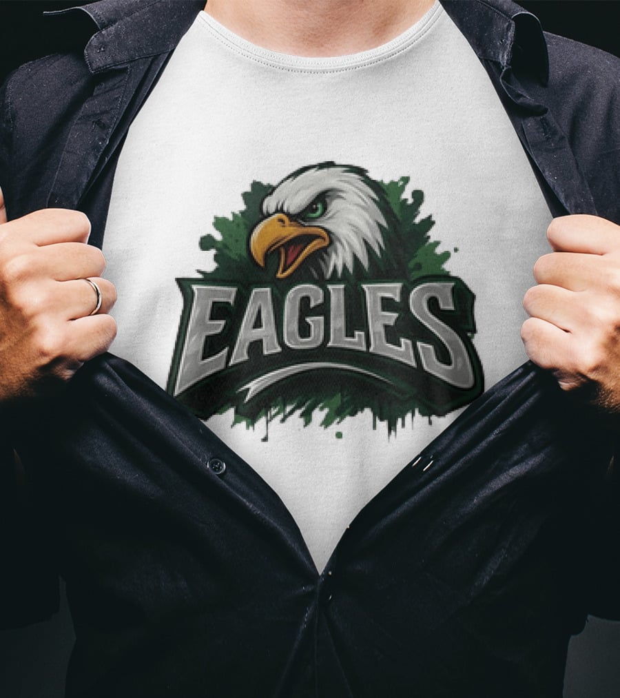 Philadelphia Eagles Distressed Graffiti Style Eagles Head T-Shirt