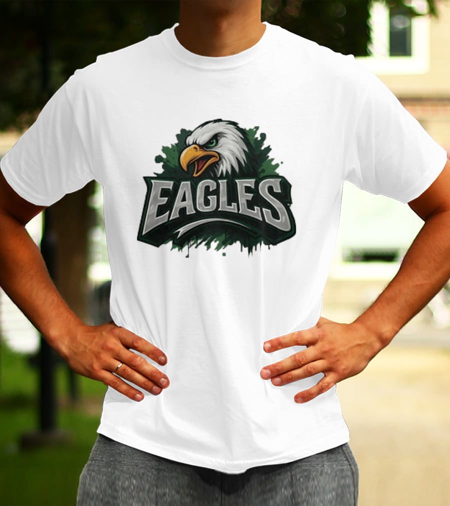 Philadelphia Eagles Distressed Graffiti Style Eagles Head T-Shirt