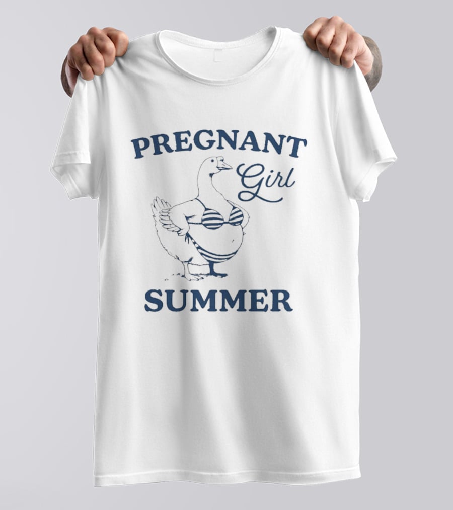 Pregnant Girl Summer Goose In Bikini T-Shirt