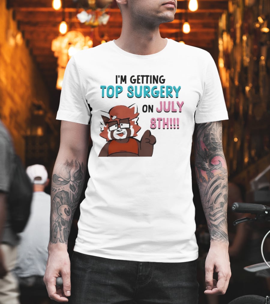 I'm Getting Top Surgery On July 8th Cartoon Character Announcement T-Shirt
