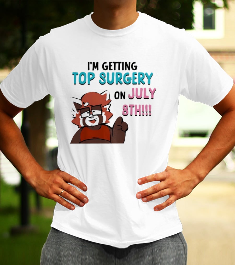 I'm Getting Top Surgery On July 8th Cartoon Character Announcement T-Shirt