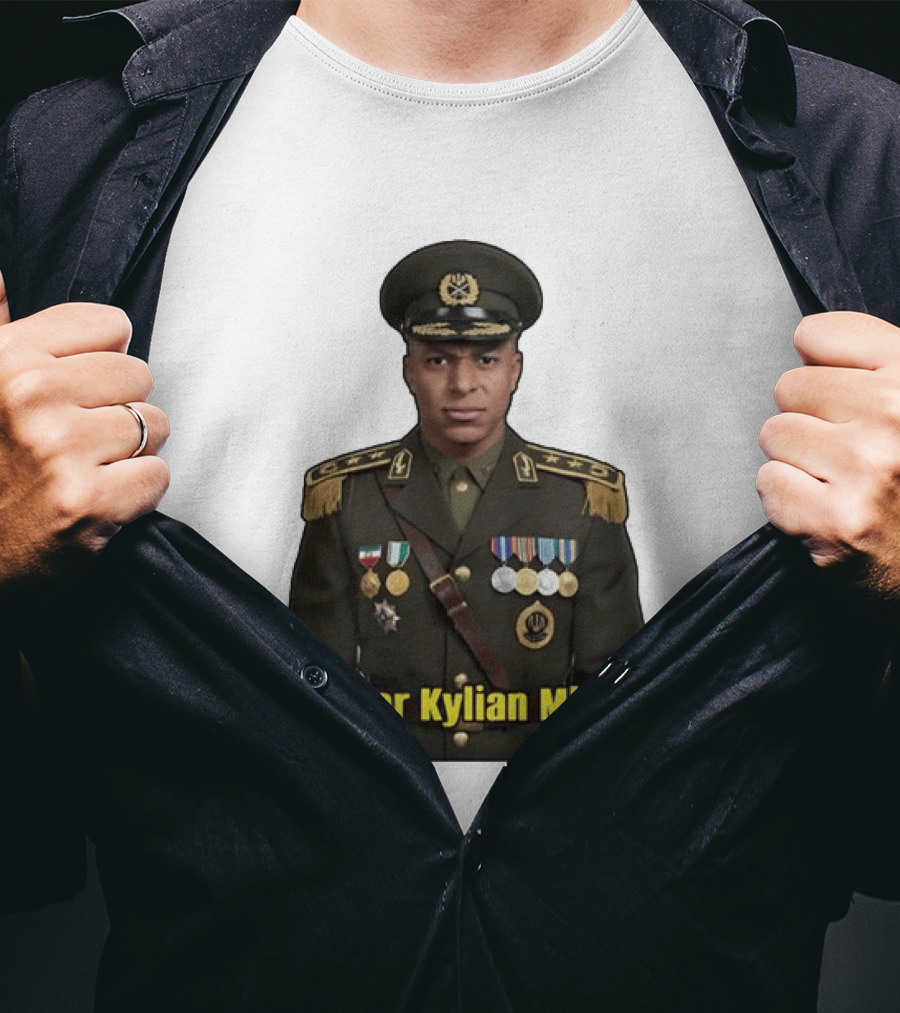 Kylian Mbappe France National Team Dictator Kylian Mbappe Military Uniform T-Shirt