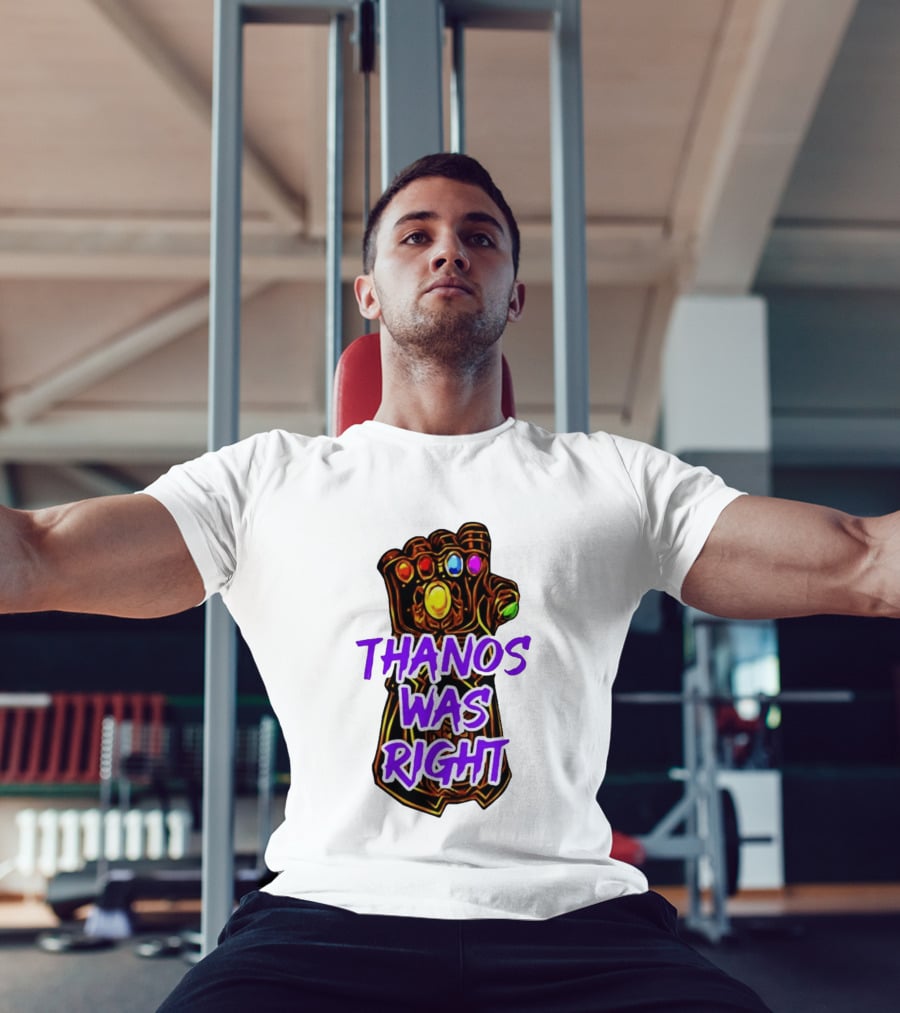 Thanos Was Right Marvel Infinity Gauntlet Bold Purple T-Shirt