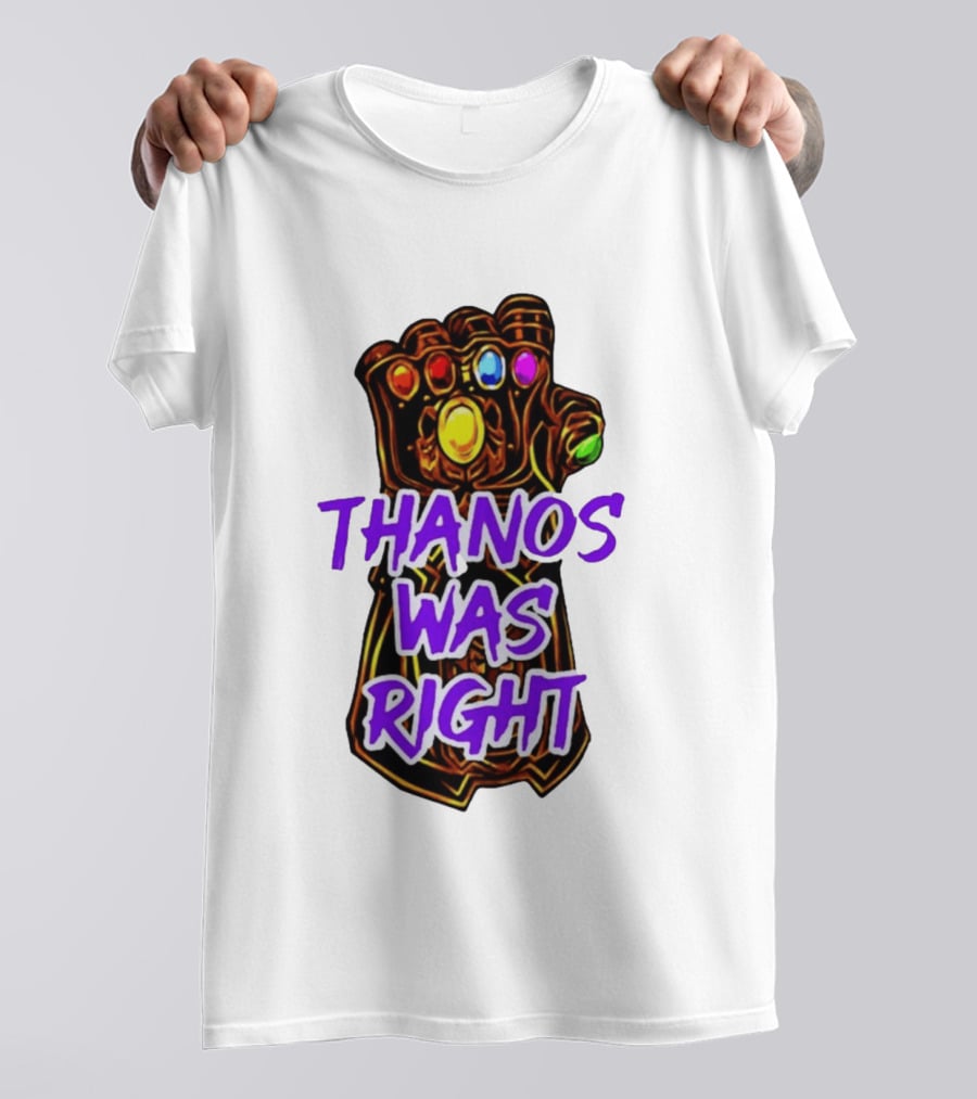 Thanos Was Right Marvel Infinity Gauntlet Bold Purple T-Shirt