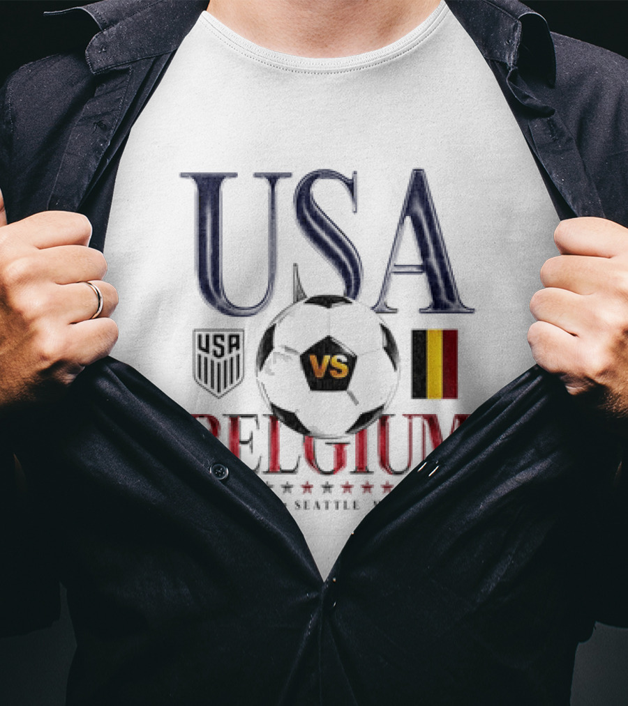 USA Vs Belgium 2026 July 6 Seattle Washington Soccer Match T-Shirt